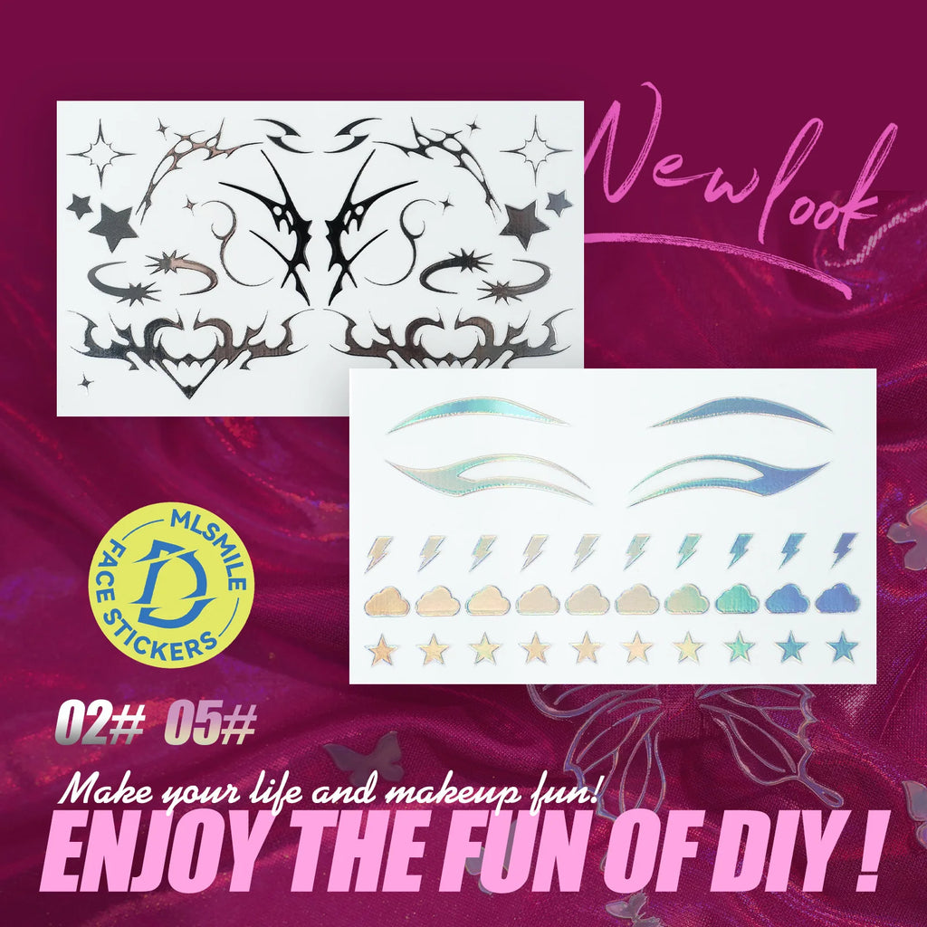 MLSMILE 3D Laser Face Stickers – Eye Makeup Temporary Tattoos