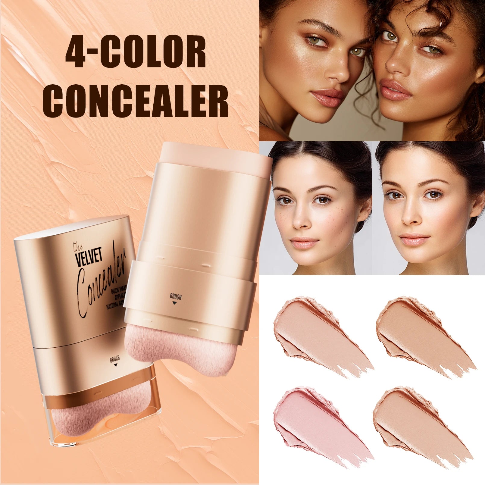4-Color Concealer Palette – Waterproof Full Coverage Makeup Concealer Palette Oasis Select