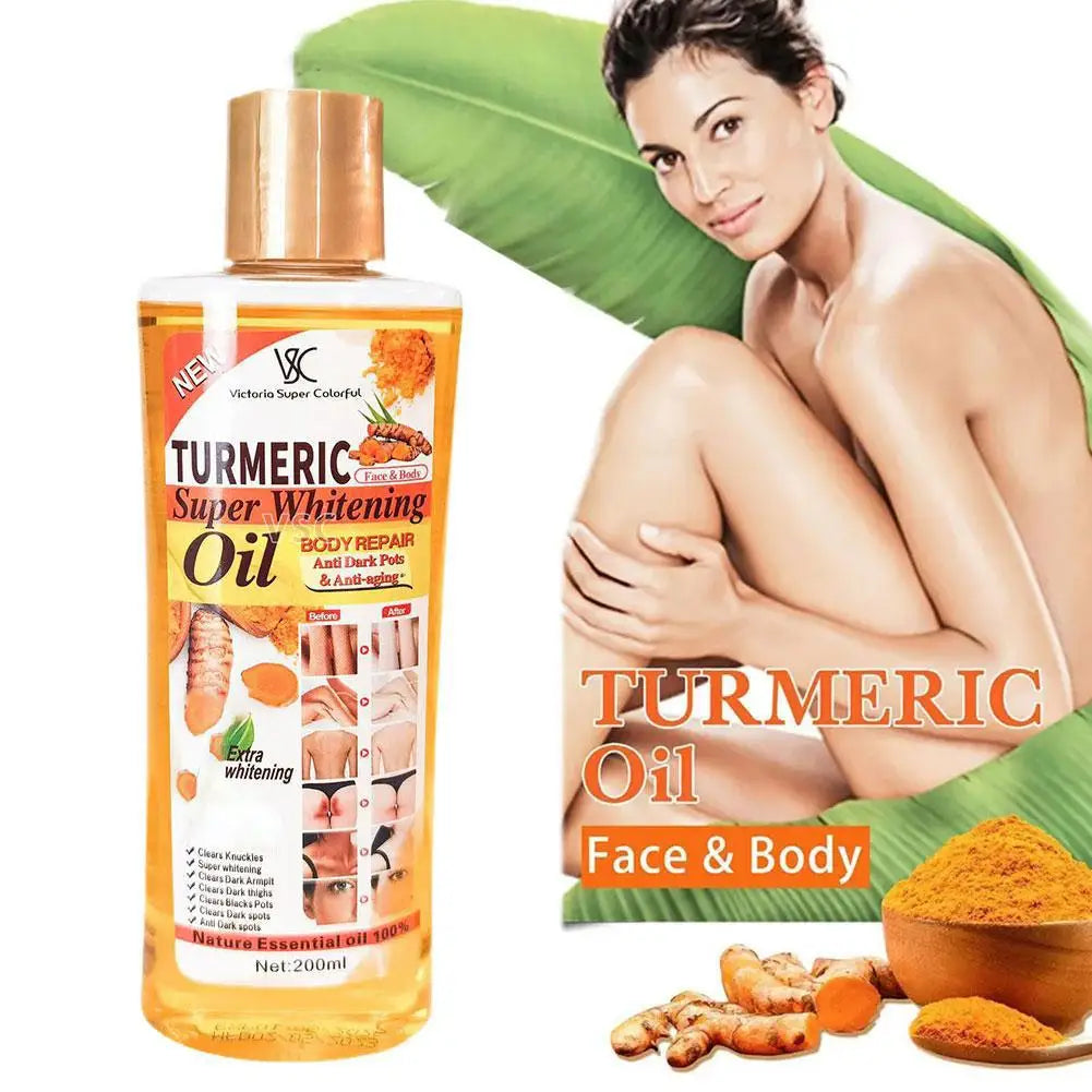200ml Turmeric Face Body Serum Oil Clear Skin Tone Turmeric Face Serum Oil Moisturizing Skin Care Oasis Select