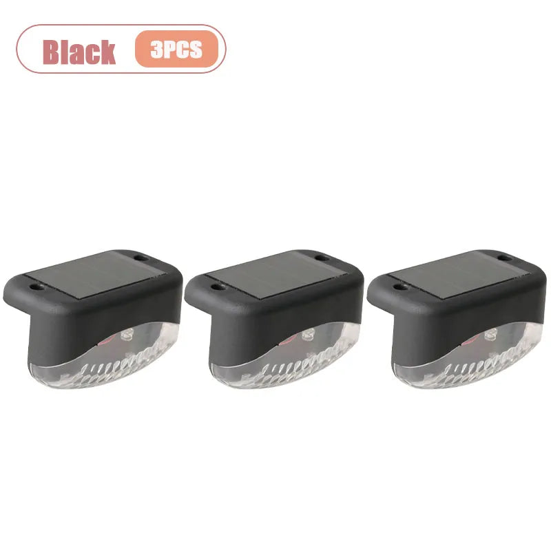 Solar Powered Pathway Lights Waterproof in-Ground LED Outdoor Lighting for Garden Walkway Stairs and Landscape Oasis Select Black-3PCS Warm light