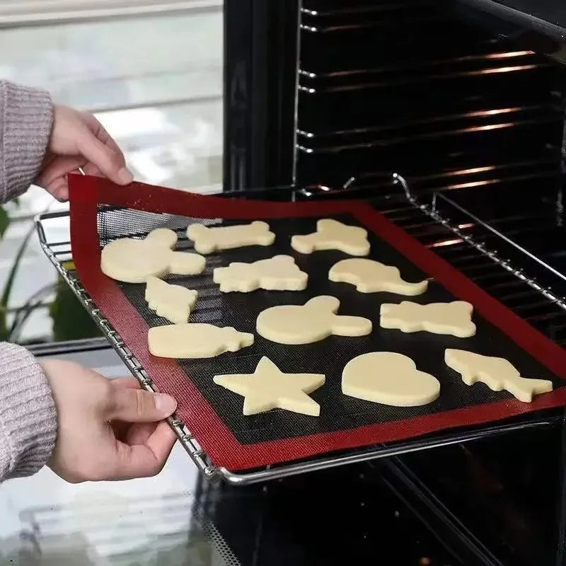 Baking Grill Mat 30X40cm Baking Tray Breathable Anti stick BBQ Cookie Bread Baking Pad Oven Microwave High Temperature Baking Oasis Select