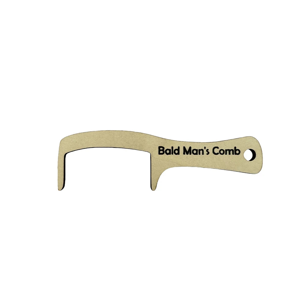 Bald Man Brush Funny Wooden Hairless Toothless Comb Buffer Bold Head Polish Shiner Hair Brush Novelty Fun Gift Adult Baldys Oasis Select SZ196