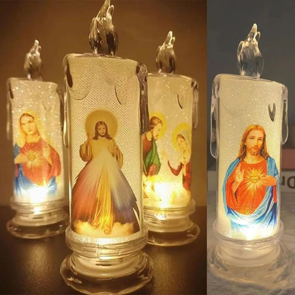 LED Flameless Devotional Prayer Candle – Religious Decor Flameless LED Candle Oasis Select