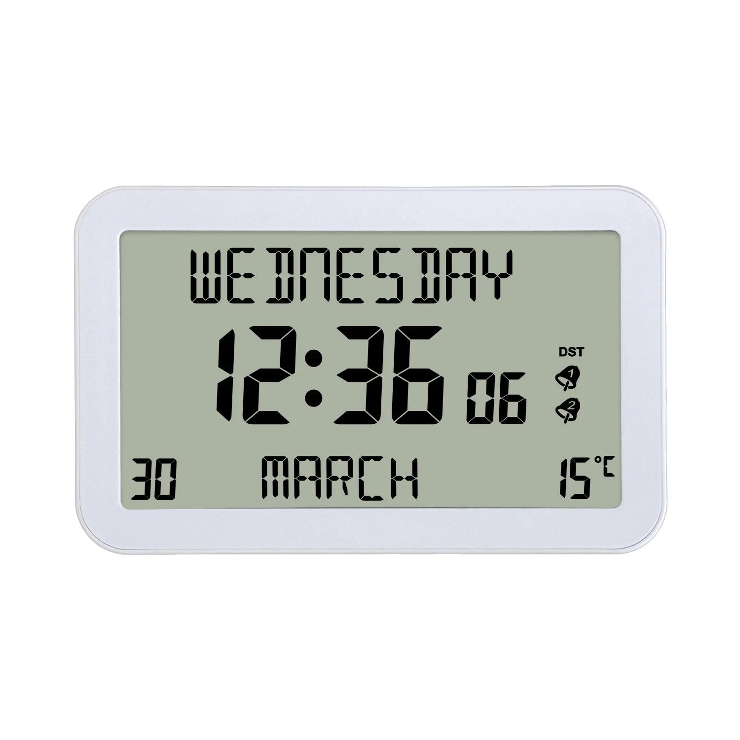 LCD Digital Alarm Clock – Time, Date & Temp | Desk & Travel