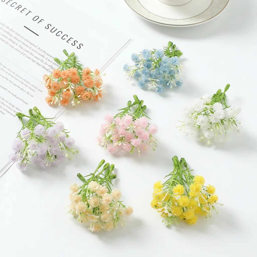 Artificial Flowers Gypsophila 8CM Fake Flowers For Home Decor Wedding Decorations Ornaments Craft Garland Accessories Oasis Select