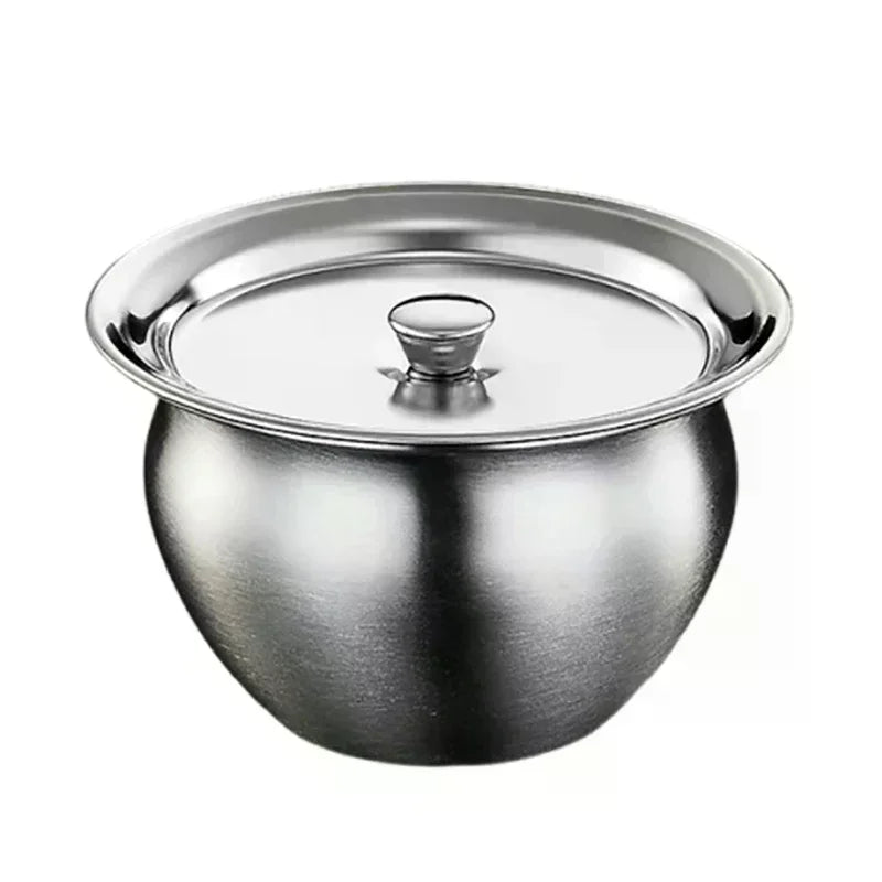 Stainless Steel Steaming Bowl with Lid | Soup, Rice & Egg