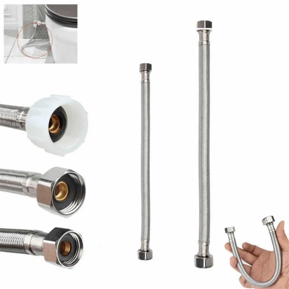 30/40cm Corrugated Water Hose Stainless Steel Large Flow Hot and Cold Water Faucet Inlet Hose Explosion-proof Oasis Select