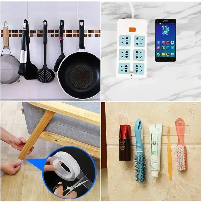 Ultra-Strong Nano Double-Sided Tape Thick Transparent Waterproof High Viscosity Multipurpose Reusable Gel Grip Tape Oasis Select
