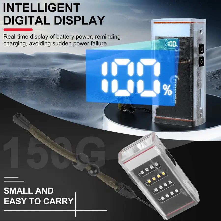 4-in-1 Rechargeable LED Flashlight Multifunctional Camping Light with White Warm Red Light Modes Waterproof Portable for Outdoor Oasis Select