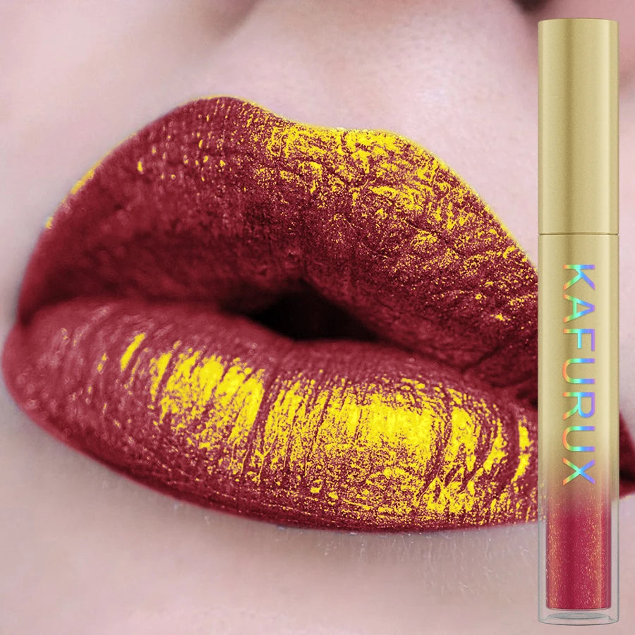 KAFURUX Glitter Lip Gloss – 14 Shades, Metallic & Waterproof
