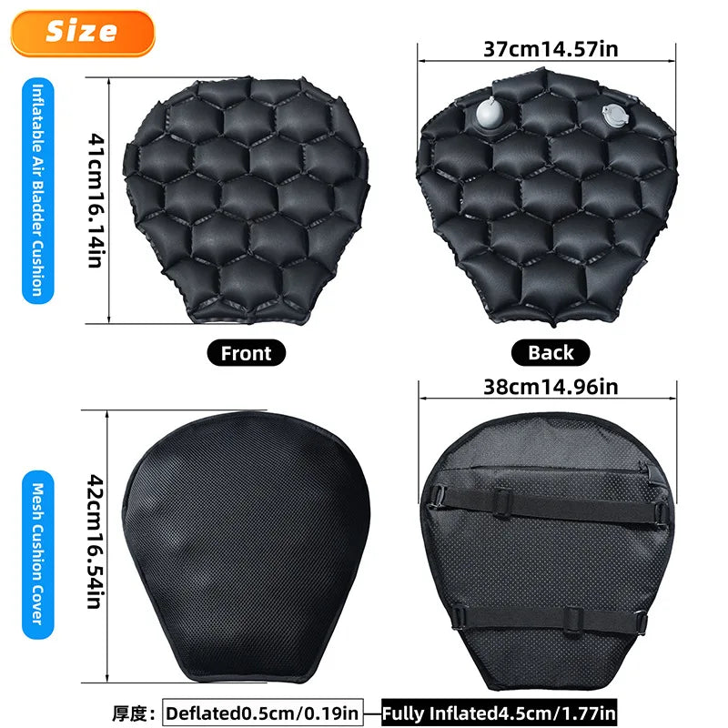 Motorcycle Gel Seat Cushion Motorcycle Seat Cushion 3D Honeycomb Anti-slip Moto Pressure Relief Ride Seat Pad Moto Accessories Oasis Select