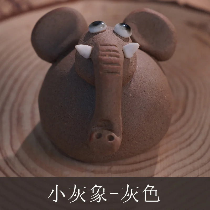 Ceramic Cute Mini Ornaments for Tourist Attractions, Hand-Pinched Animals, Cultural and Creative Decorations Tea Pets Oasis Select 10