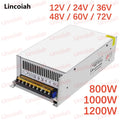 800W/1000W/1200W Switching Power Supply DC 12V 24V 36V 48V 60V 72V Adjustable Voltage For LED Stirp Motor Industrial SMPS CNC Oasis Select 60V 1200W