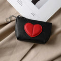 Heart-Shaped PU Leather Coin Purse Keychain Wallet for Women