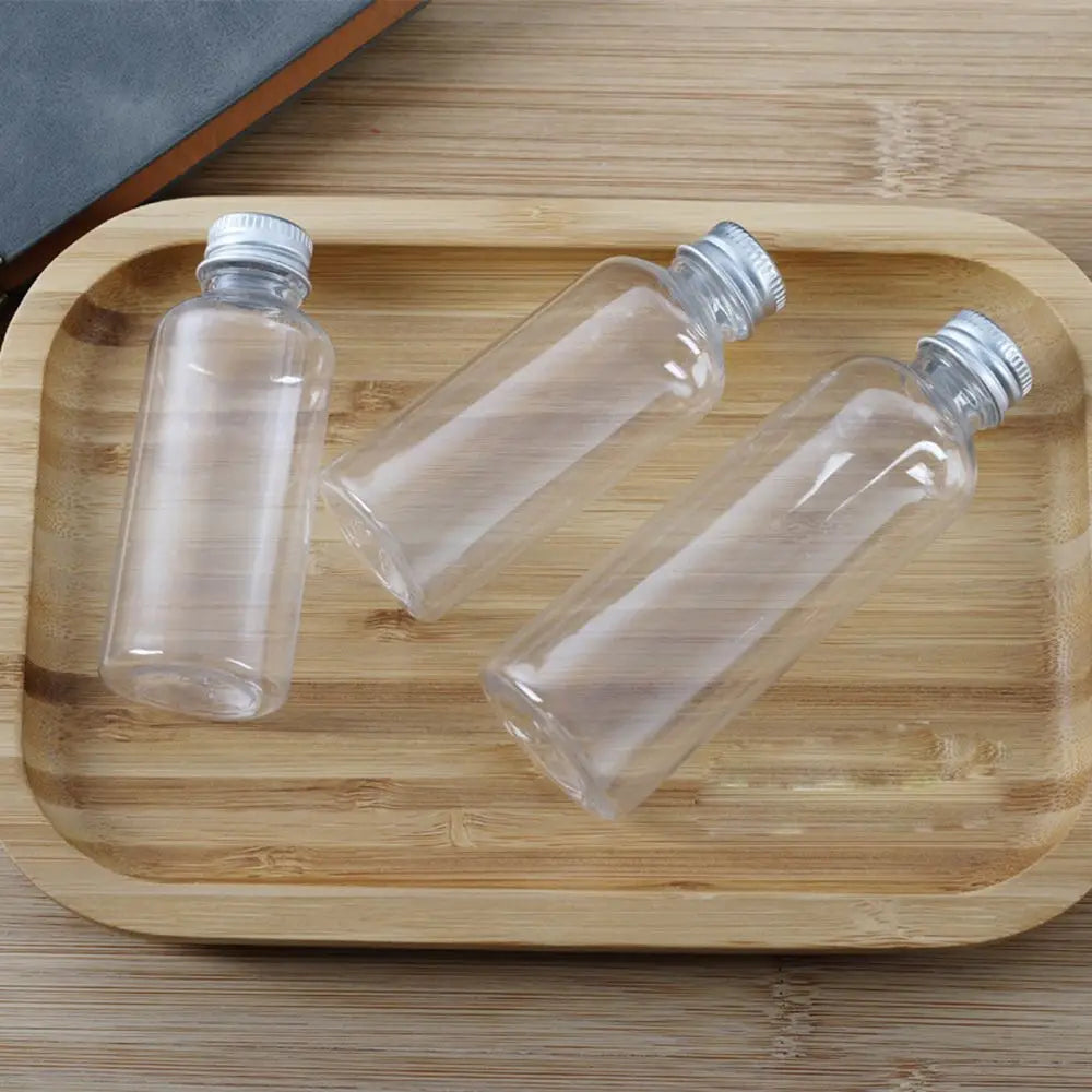 5/10/20/30ml Mini Transparent Glass Bottles Aluminium Cap Empty Sample Jars Storage Vials Liquid Containers Home Decor Oasis Select
