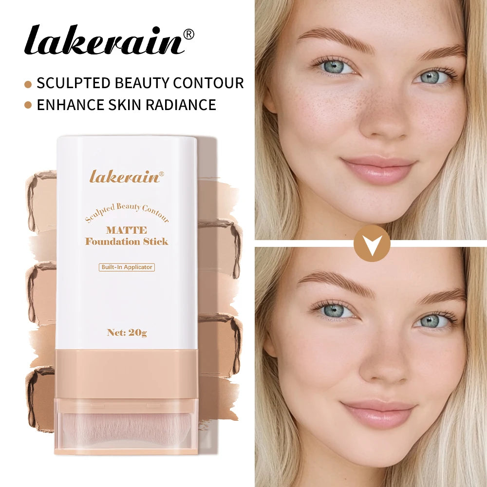Matte Foundation Stick Waterproof Coverage Travel Flawless Eraser Foundation Stick Lightweight Enhance Skin Radiance Face Makeup Oasis Select