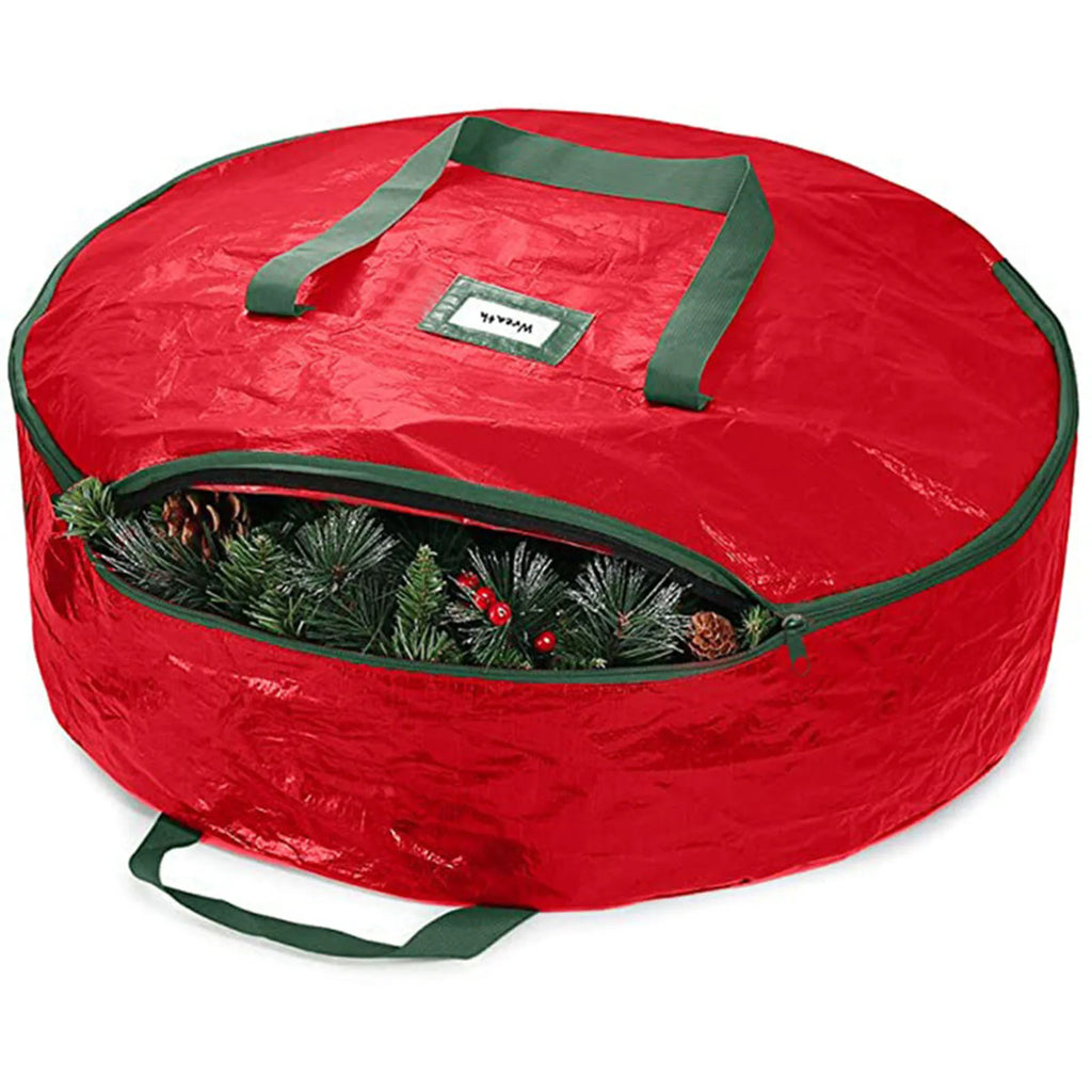 Round Christmas Wreath Storage Bag – Waterproof with Handle