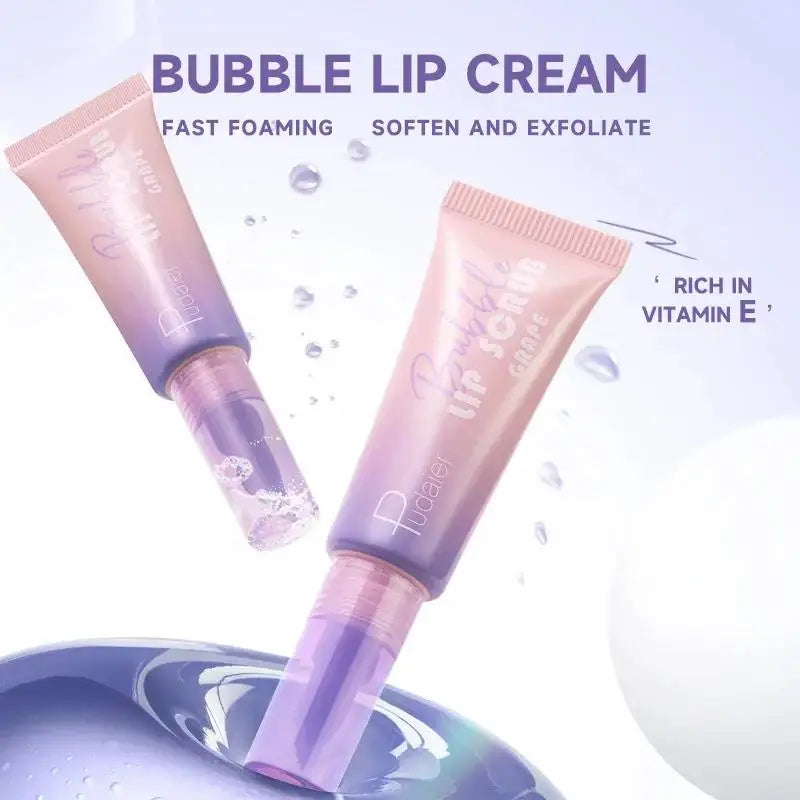 Pudaier Bubble Lip Exfoliator Foaming Scrub & Moisturizing Balm