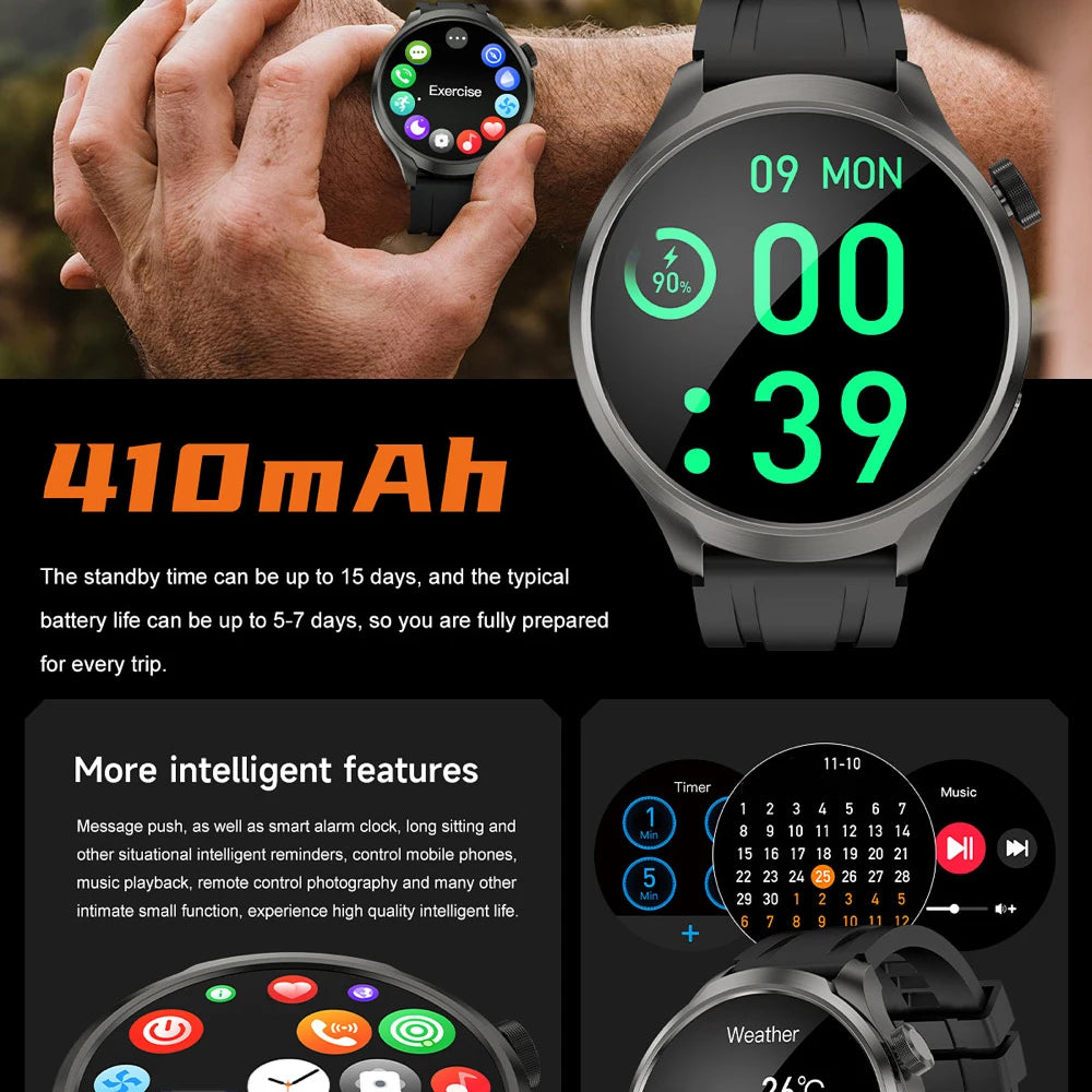Outdoor Smart Watch Men Blue Tooth Call Compass GPS NFC Smartwatch Sports Information Push Waterproof Heart Rate Health Monitor Oasis Select