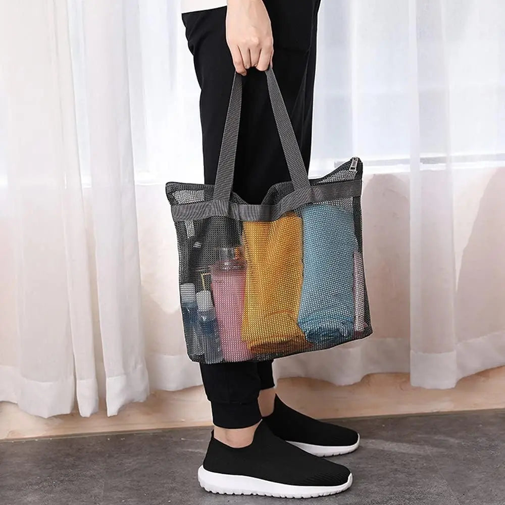 2/4 PCS Mesh Shower Caddy with Zipper Quick-Dry Wet Gear Bag for Swim Gym Beach See-Through Organizer for Toiletries Oasis Select