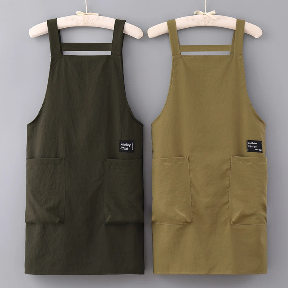 Household Apron Men Women Japanese Apron Barber Coffee Workwear Oil-proof Waterproof Restaurant Waiter Kitchen Cooking Apron Oasis Select
