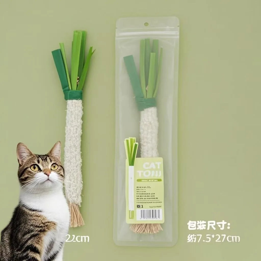 Mu Tianliao's Tooth-grinding Stick Cat Toy for Self-entertainment, Realistic Scallion and Mint Ball Cat Toy Oasis Select