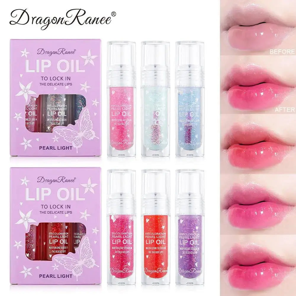 Icy Temperature Changing Lip Oil 3 Piece Set Sheer Pearlescent Shimmer Gloss Moisturizing Lip Stain For Women Oasis Select