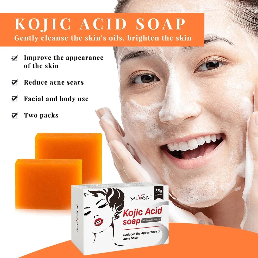 Kojic Acid Brightening Soap – Face & Body Bar | 2-Pack