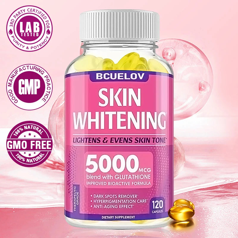 Skin Whitening with L-Glutathione 5000mcg Dark Spot Brightening, Anti-Aging, Antioxidant Capsules Oasis Select