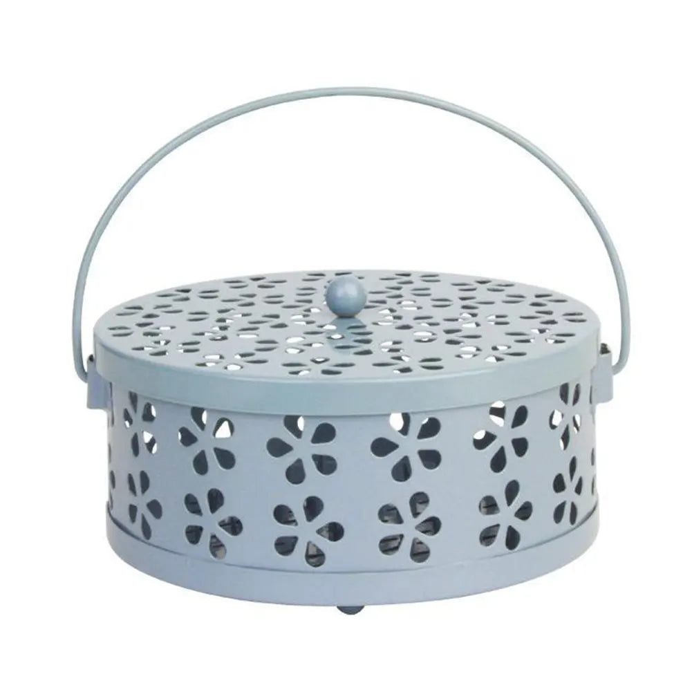 Metal Mosquito Coil Holder with Lid & Handle | Outdoor Camping Mosquito Coil Holder Oasis Select Blue United States