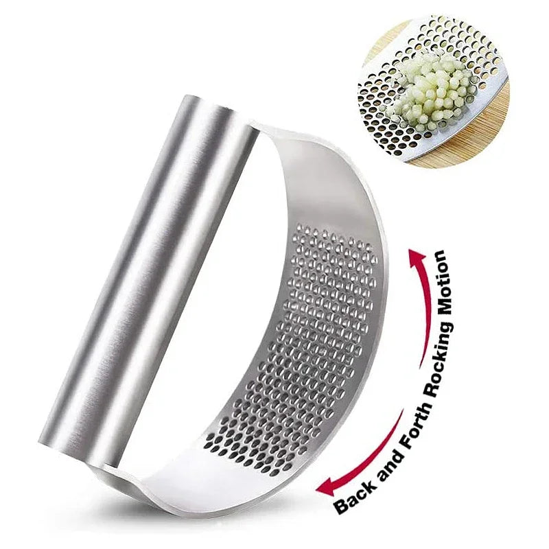 Upgraded Stainless Steel Garlic Press Squeezer Manual Garlic Ginger Rocker Crusher Garlic Cutting Mince Tools Kitchen Gadgets Oasis Select