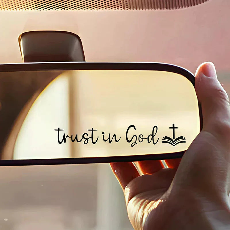 Trust In God Mirror Decal, Car Decals For Women, Faith Mirror Decal, Cute Vinyl Decal, Christian Car Mirror Decal, Religious Car Oasis Select