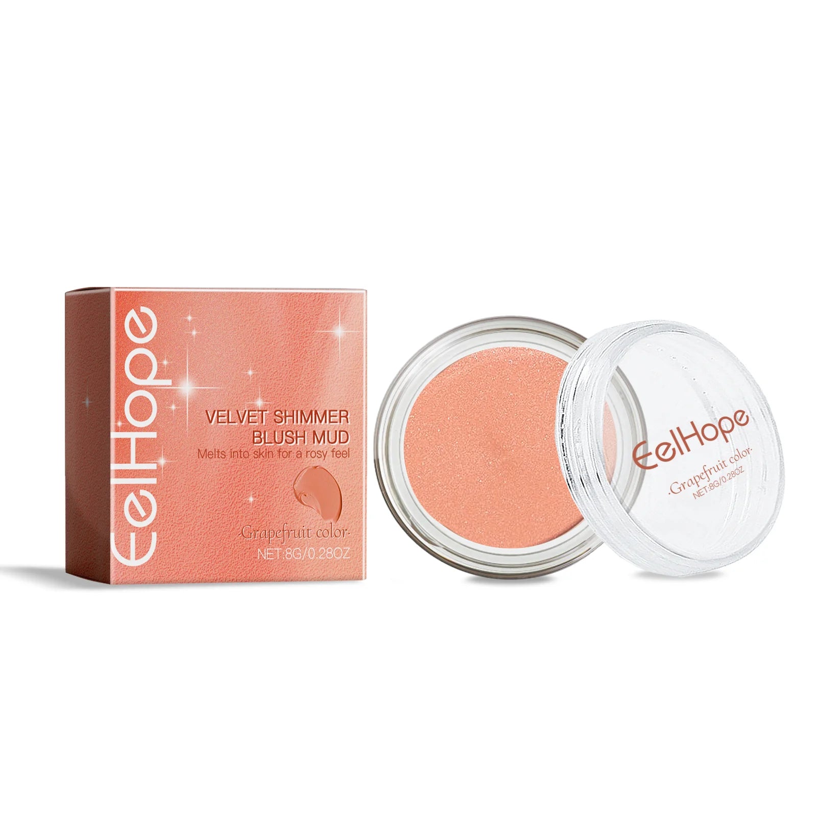 EELHOPE Velvet Shimmer Blush Mud Long-Lasting Moisturizing Blendable Blendable Cheek Color Professional Makeup Powder Pink Cream Oasis Select 02