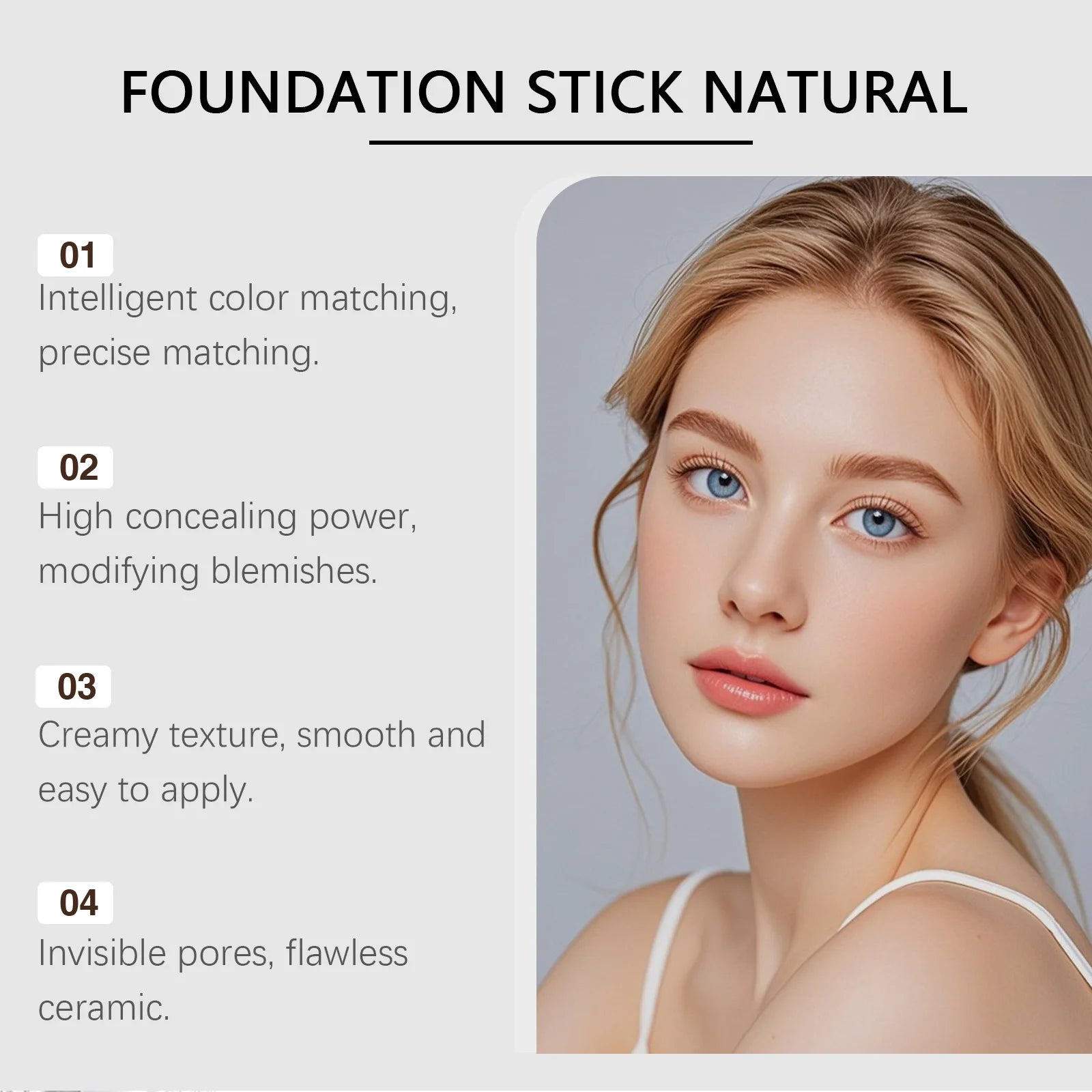 2-in-1 Color-Changing Foundation Stick | Matte Natural Finish Foundation Stick Oasis Select