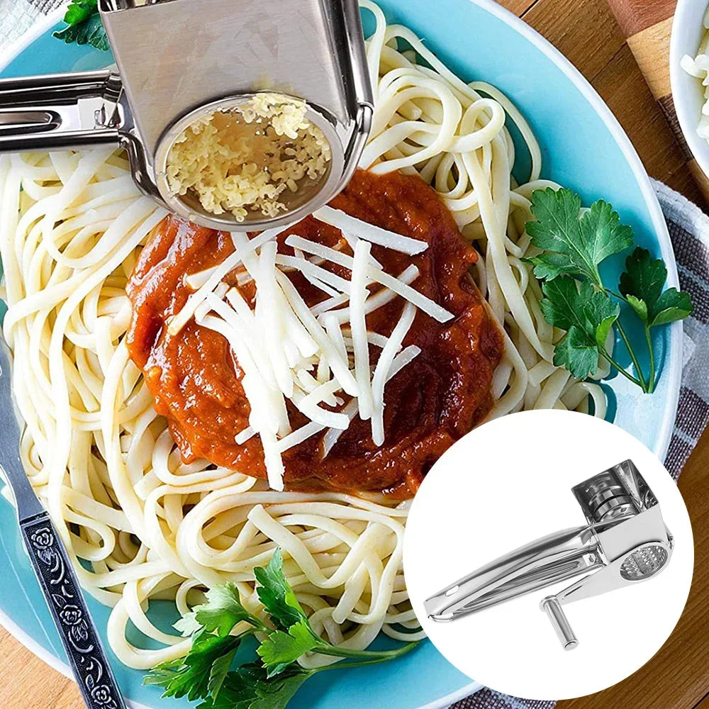 5 in 1 Cheese Grater Chocolates Shredder Stainless Steel Rotary Cutter Tools Cylinder Garlic Ginger for Home Kitchen Accessories Oasis Select
