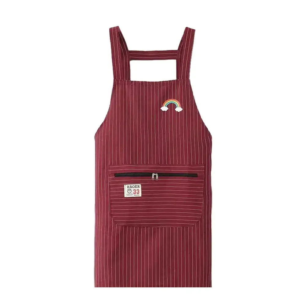 Waterproof Anti-Oil Kitchen Apron with Zipper Pocket | PVC