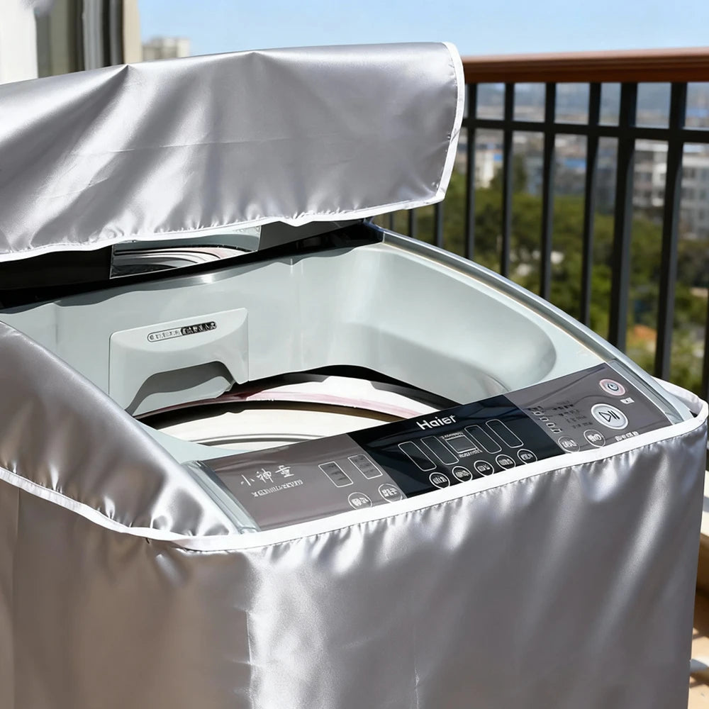 Waterproof Top Load Washing Machine Cover, Sunproof Dustproof Silver Coated Fabric, All-Weather Protection for Outdoor Balcony Oasis Select