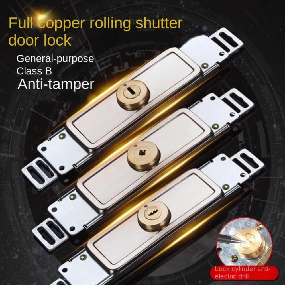 New Alloy Roller Shutter Door Lock Middle Bottom Hardware Roll Gate Lock with Key Cross Shaped Anti-theft Locks Garage Oasis Select