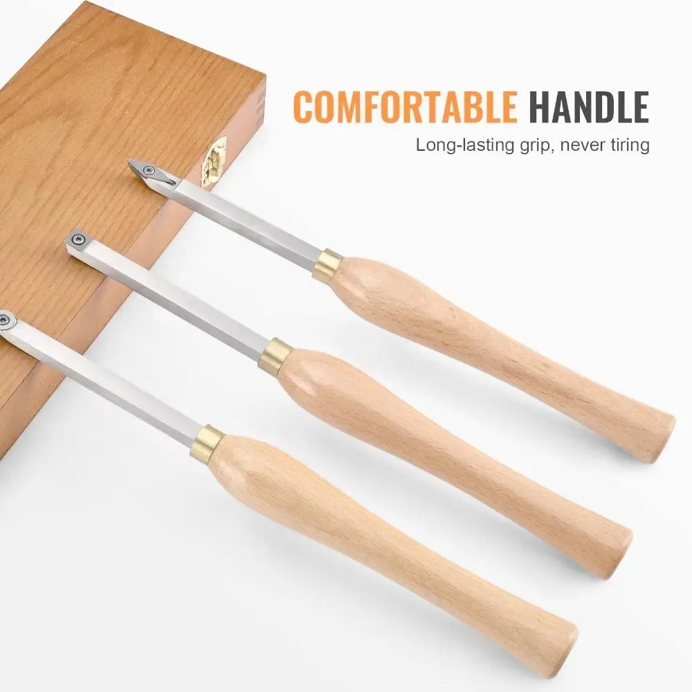 Hard Alloy Wood Lathe Tool Set – Swan Neck & Ergonomic Handle