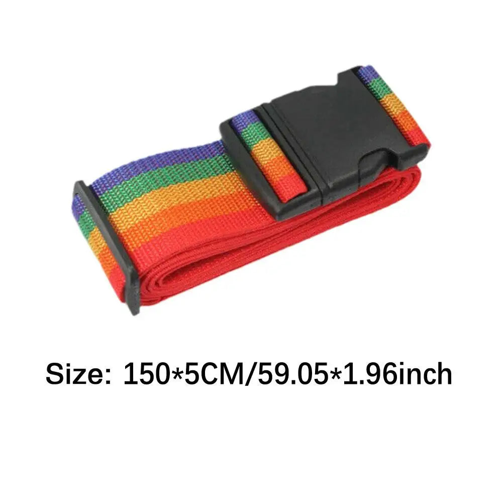 Rainbow Adjustable Luggage Strap – Secure Travel Suitcase Belt