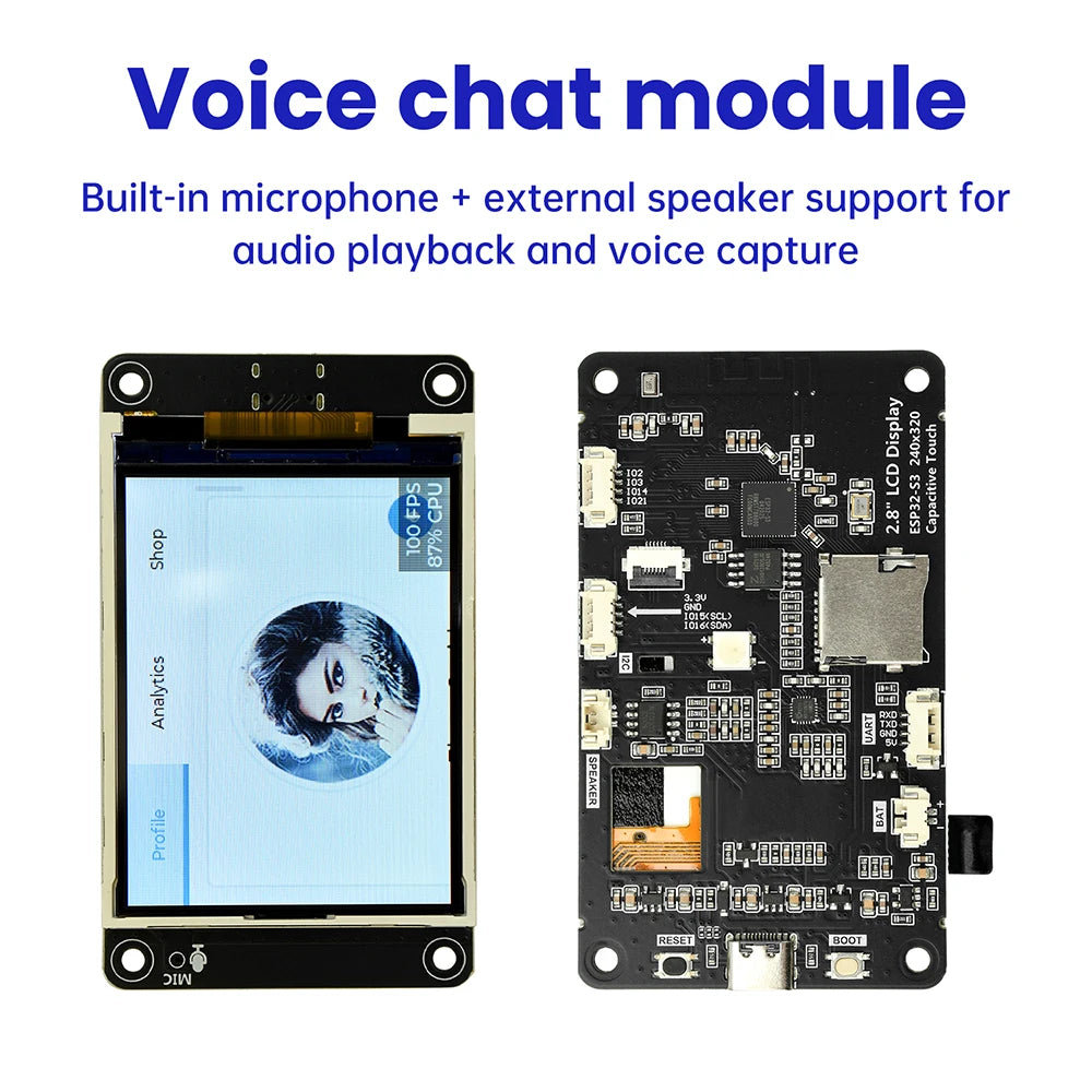 ESP32-S3 ESP32 S3 2.8-inch TFT Module Touch Screen Development Board with WiFi Bluetooth Smart AI Display 240x320 IPS Screen Oasis Select