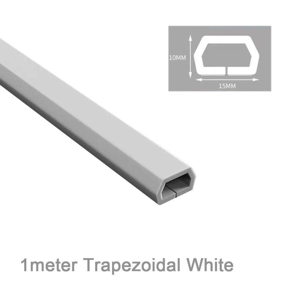 Floor Cord Cover Self-adhesive Power Cable Protector For Wires On Floor Cord Hider Floor Cable Management Wire Organizer Oasis Select Trapezoidal White