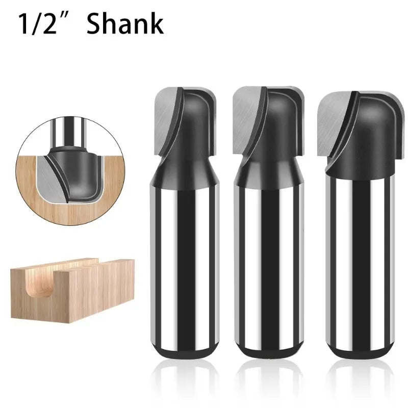 Grooving Curved Line Molding Double Arc Round Bottom Wood Router Bit 1/2 Inch Shank Milling Cutter For Trimmer Engraving Machine Oasis Select