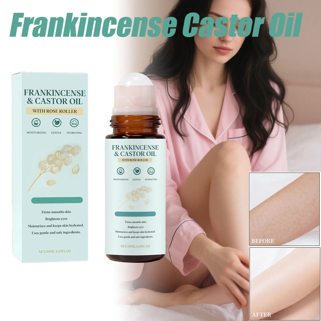 Frankincense Castor Oil Rollerball Soothing & Nourishing Roll-On Oil Improve Dryness Repair Portable Aromatherapy Body Skincare Oasis Select