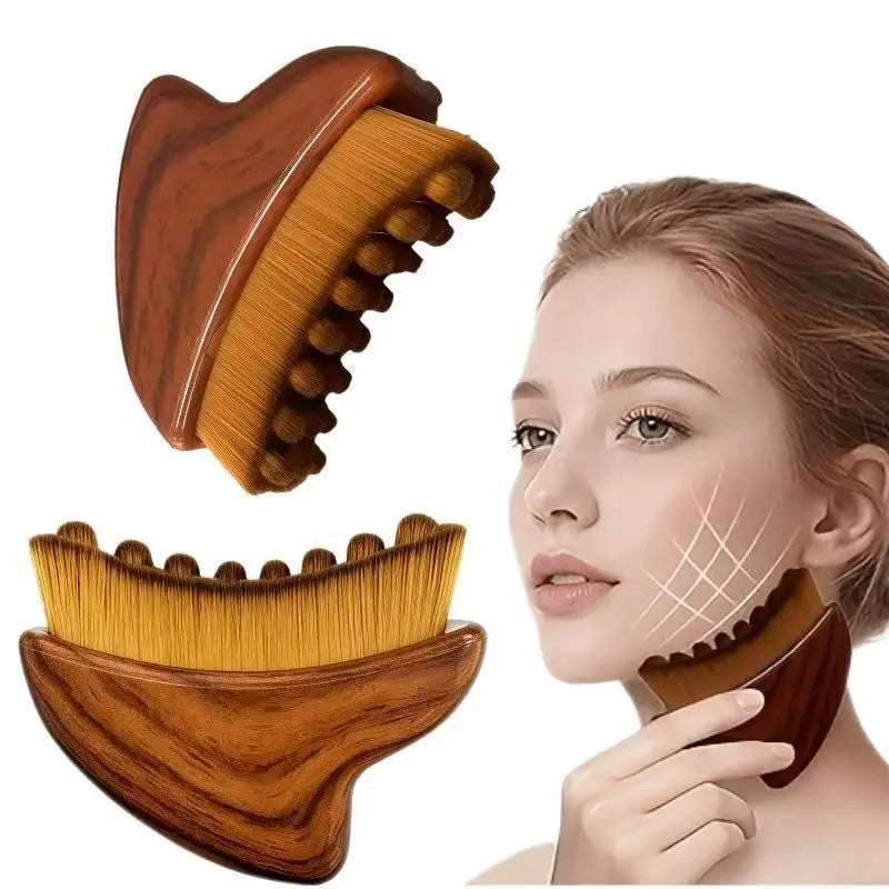 2PCS Lymphatic Massage Brush Drainage Model, Angled Design for Easier Grip,Soft and Delicate Bristles That Do Not Prick The Face Oasis Select Chocolate