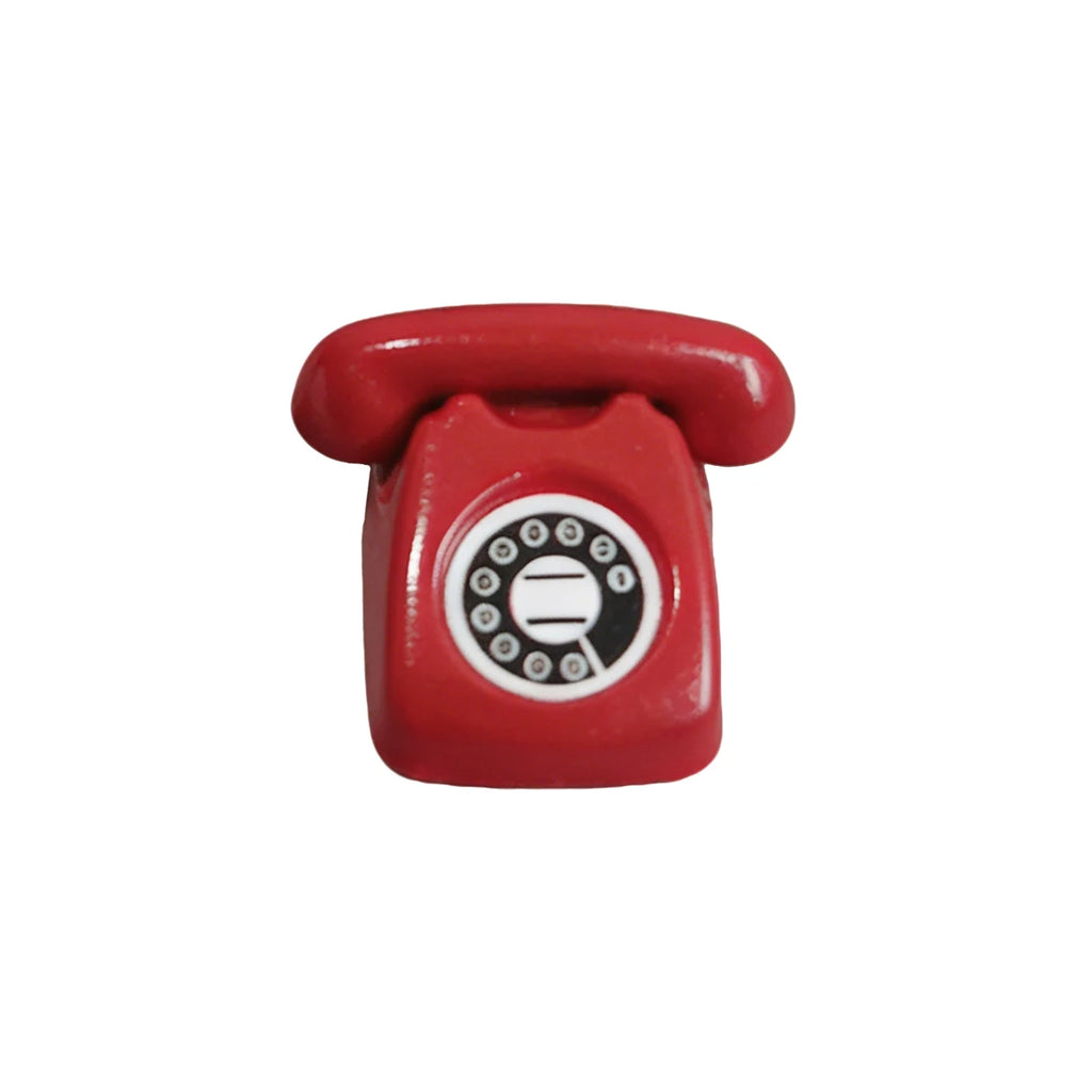 1/4 PCS Mini Vintage Rotary Telephone – 1:12 Miniature Retro Desk Phone for Dollhouse, Fairy Garden Paths & Micro Landscapes Oasis Select Red