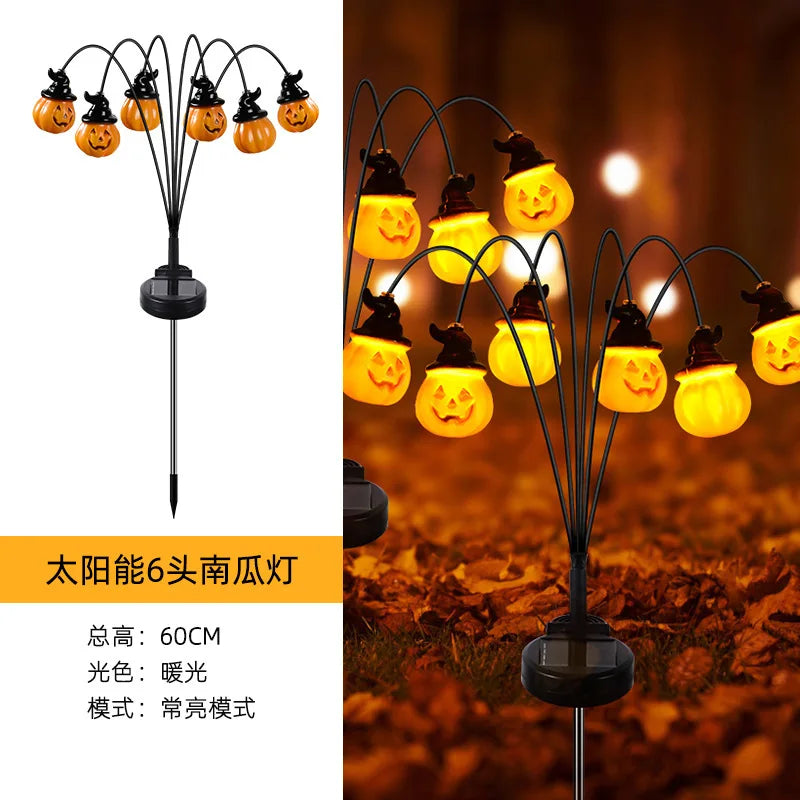 LED Pumpkin Light Solar Energy Outdoor Eyeball Light Halloween Lighting Christmas Decorative Layout Courtyard Lawn Light Oasis Select Pumpkin Lantern Warm