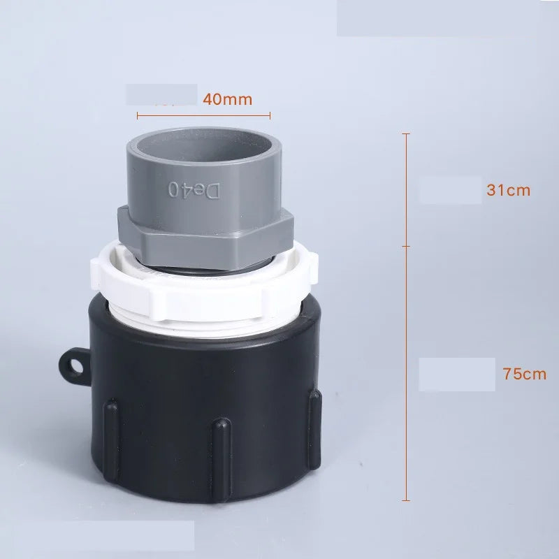 Ton Drum Accessories Valve Conversion Joints PVC Ball Valves Water Supply Pipe Sockets Hose Switches 4/ 6 Points 1-inch 2-inch Oasis Select 40mm