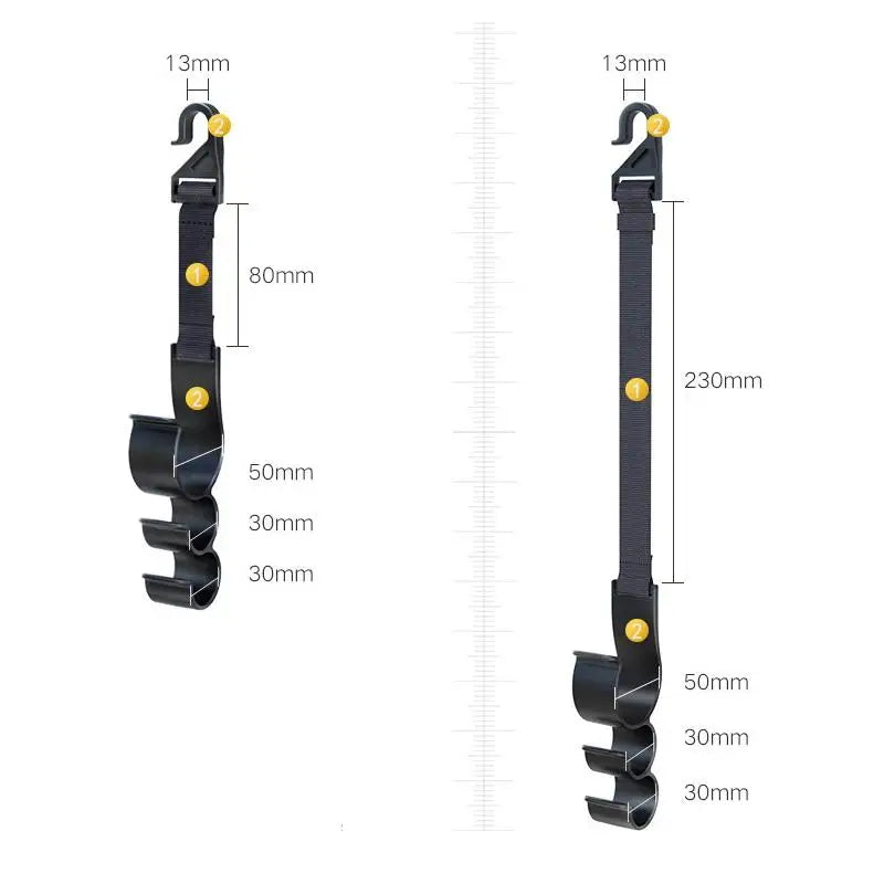 2pcs Car Back Seat Hook Multi-function Rear Seat Headrest Hanging Hook Umbrella Holder Seat Back Storage Interior Organizer Oasis Select