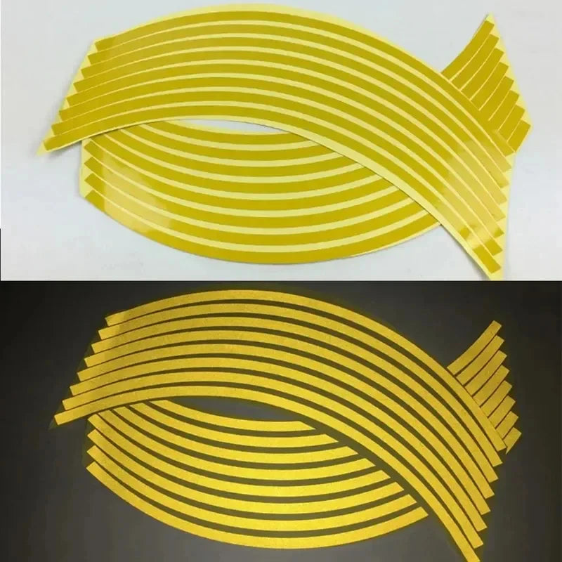 1/2/3set Motorcycle Wheel Tire Stickers Strips Reflective Rim Tape Strip Motorcycle Car Wheel Tire Sticker Motorbike Auto Decals Oasis Select